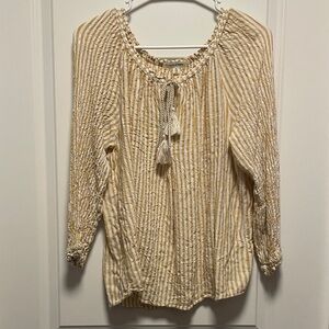 Max Studio Yellow Striped Blouse